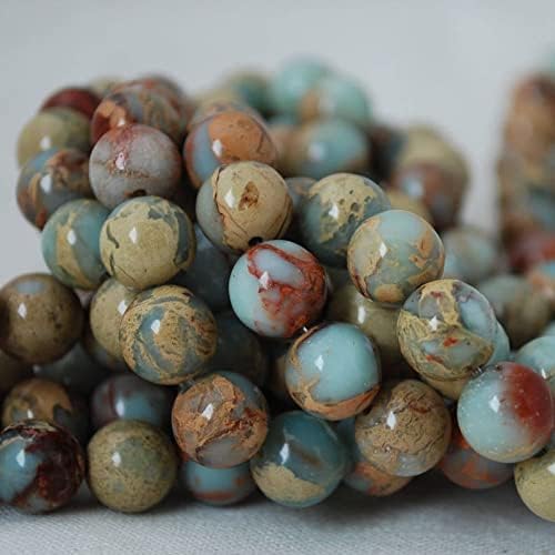 13 inch Strand of Natural gem Impression, 10mm Round Smooth Beads for DIY Jewelry Making. | Beads_04798