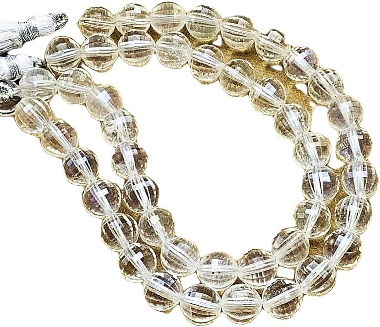 13 inch Strand of Natural gem Mystic Crystal Quartz, 8-8.5mm Round Faceted Beads for DIY Jewelry Making. | Beads_05751