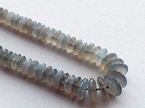 16 inch Strand Natural Grey Moonstone 6-11 mm German Cut Faceted Beads - Sale - Moonstone, Grey Moonstone German Cut Beads, Grey Gemstone Beads, Grey Moonstone Necklace, 6mm to 11mm, 16 inch Strand