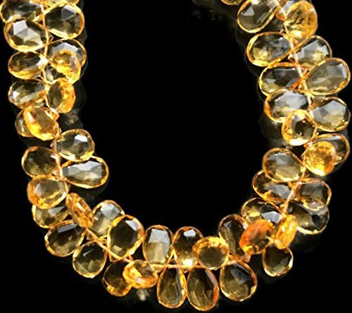 crystal quartz faceted briolettes, a grade. approx. 8x10mm 6 beads