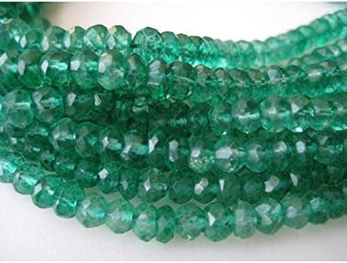 10 Strands Wholesale Price, Coated Quartz Bead, Green Onyx Color, Micro Faceted Rondelle Beads, 4mm Beads, 14 Inches Each Code-HIGH-49631