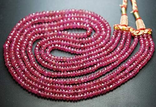 4x17 Inch Full Strand,Natural Pink Sapphire Faceted Rondelles Shape,4-6mm Code-HIGH-55834