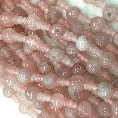1 strands natural rose quartz pink crystal pagoda tee three links buddha head tibet guru barrel big hole beads size: 10mm+6x8mm (10 sets/lot) 04224