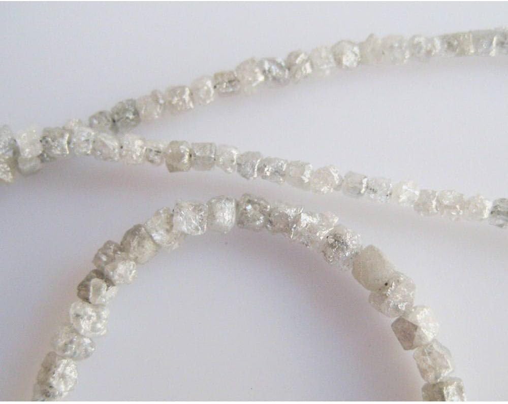 White Diamond Box Beads, 1-2 mm Rough Natural Raw Conflict Free Diamond For Jewelry (4 IN To 16 IN) - APPD1