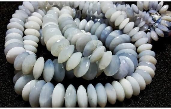 13 inch Strand of Natural gem Chalcedony, 7-14mm rondelle Faceted Beads for DIY Jewelry Making. | Beads_03410