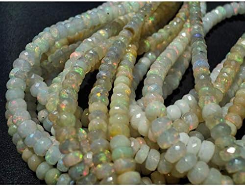 Ethiopian Opal Beads, Welo Opal, Faceted Ethiopian Opal Beads, Rondelle Beads, 5mm to 5.5mm Beads, 18.5 Inch Strand, 155 Pieces Approx