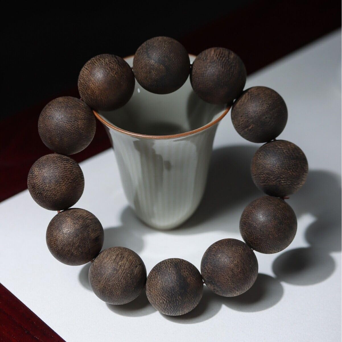 Agarwood Brunei Black Chess Sinker Skewer 20mm*12pcs Agarwood Buddha Beads Rosary Beads