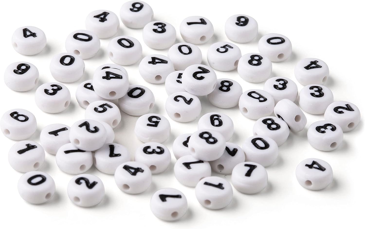 Creatology White Circular Number Beads, 12 Packs: 340 ct. (4,080 Total), 7mm