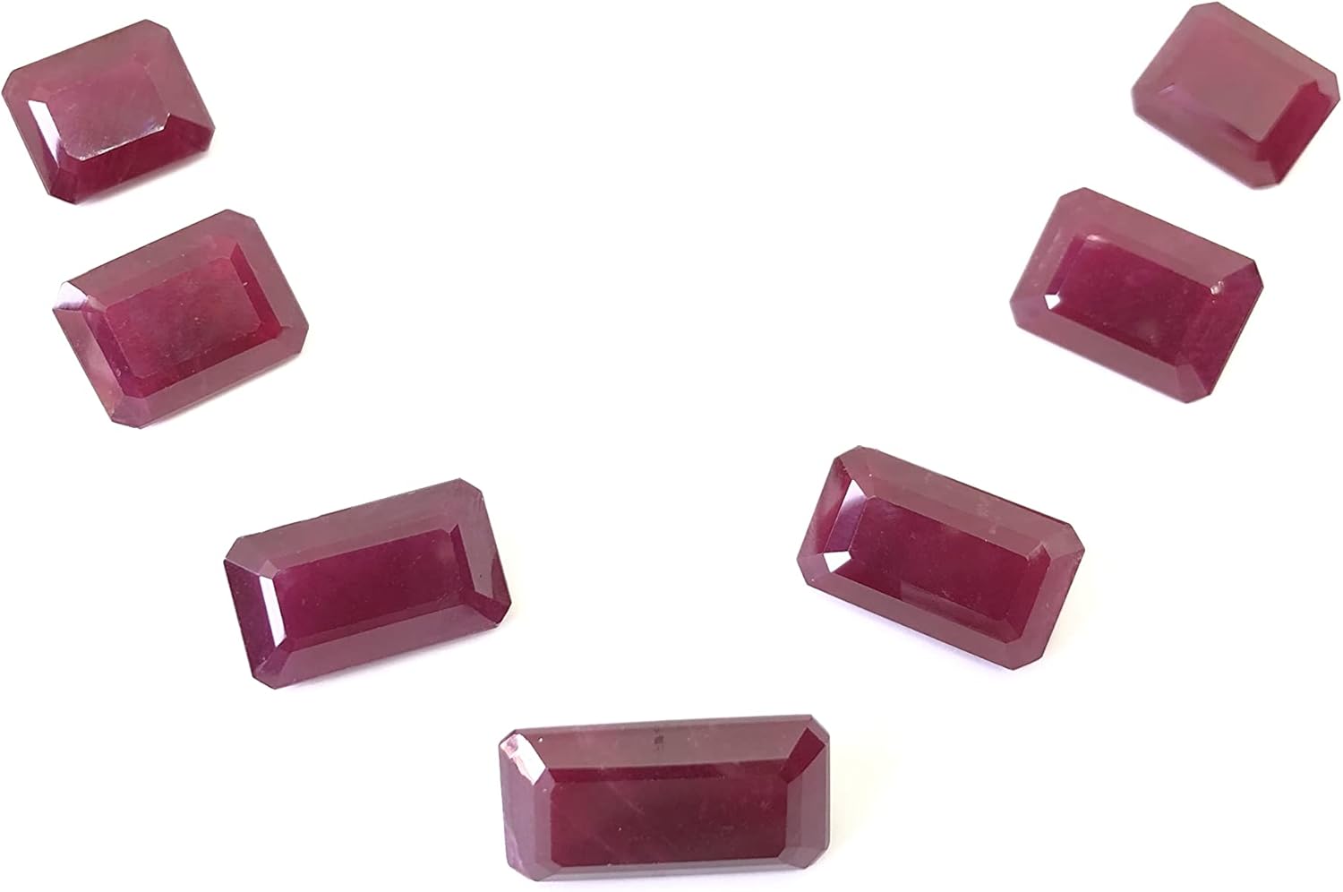 184.94 Ct Deep Red Ruby Octagon Shape Size 13 To 25 mm Emerald Cut Fine Wholesale 7 Pieces Lot Loose Gemstone For Making Necklace Jewelry