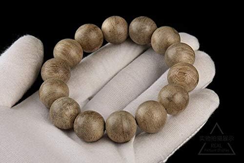 GLW Malaysia Natural Wild Agarwood Aloewood 15 mm Malas Meditation Prayer bead# 4923