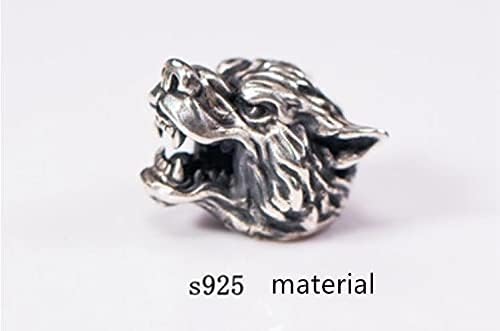 EDC Solid Brass Wolf Head 3D Pendant Parachute Paracord Cord Tool Lanyard Bead zipper pull Gift