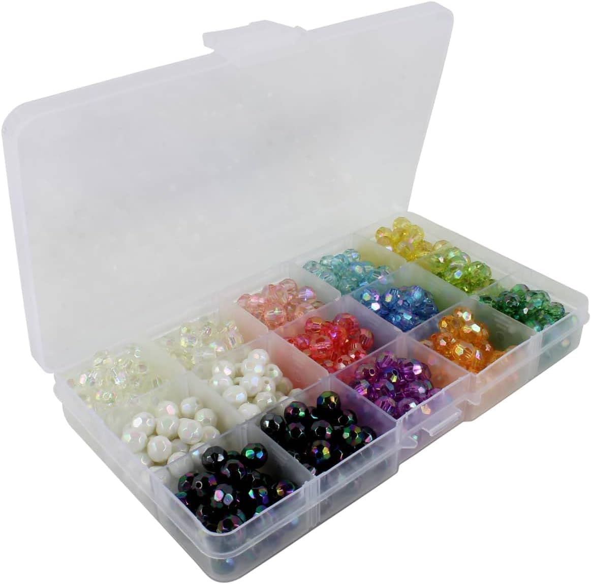 Bead Landing 12 Pack: Faceted Aurora Borealis Crafting Beads Box