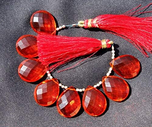 4 pcs 2 match pair 15x20 mm red quartz faceted pear briolettes