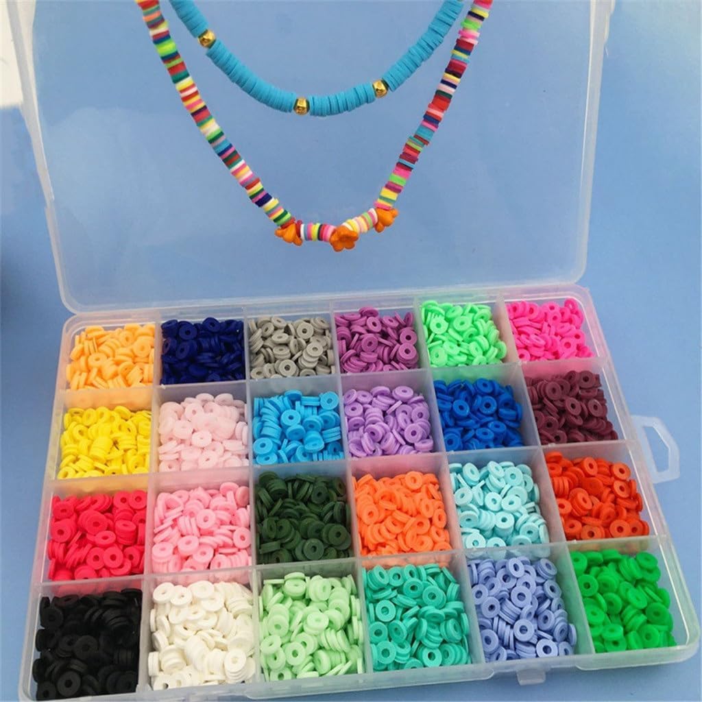 6mm 24 Grid Soft Pottery Flakes Colorful Discs Bohemian DIY Jewelry Accessories Set