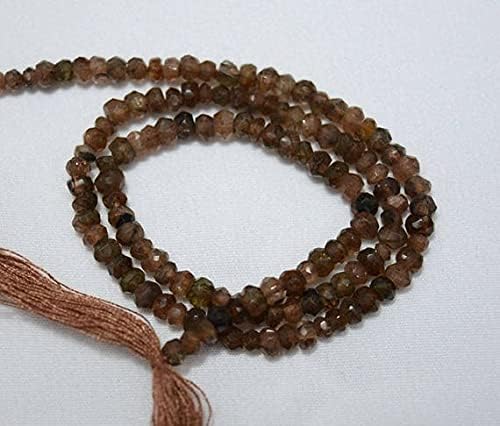 5 Strands Andalusite Beads, Andalusite Gem Stone, 4mm Beads, Faceted Rondelle, Gemstone for Jewelry, 13.5 Inches