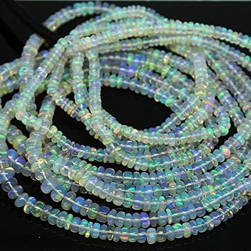 5 Strand Lot Ethiopian Welo Fire Opal Smooth Rondelle Micro Gemstone Craft Loose Beads 16