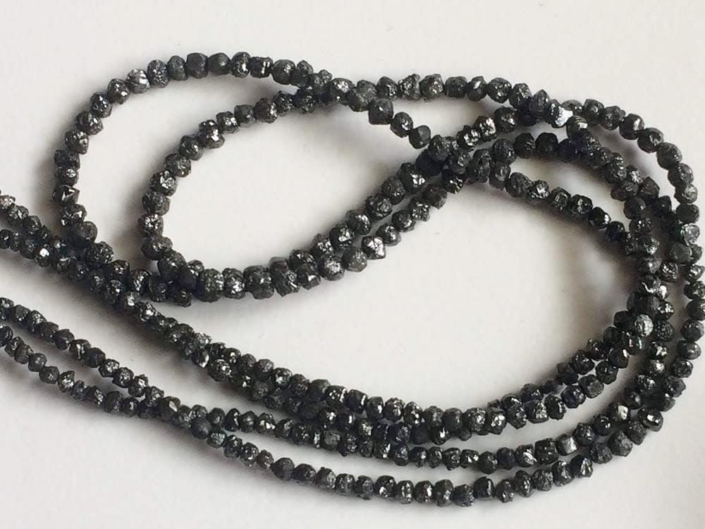 2-3mm Black Diamonds, Black Diamond Rondelles, Diamond Beads, Black Diamond Rondelle For Jewelry, Black Diamond Rondelle Beads (4IN To 16IN), 2-3 MM