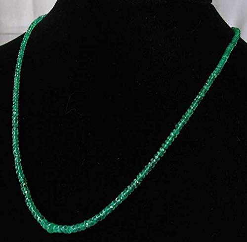 26.5cts Natural AAA Emerald Roundel Bead Strand 109901 for Jewelry Making