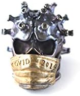 Retro Brass Infection skull EDC Beads Keychain DIY Paracord Beads