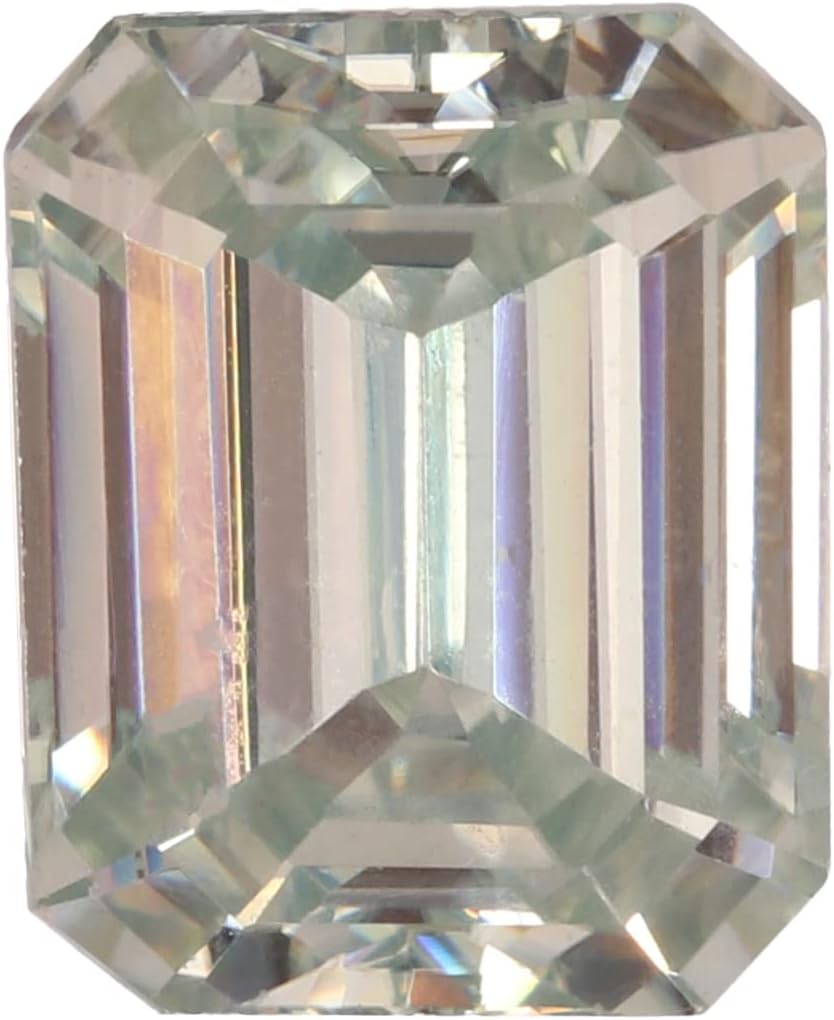 Top Quality Green Moissanite 4.00 Carat Brilliant Emerald Cut Moissanite For Ring Pendant Making