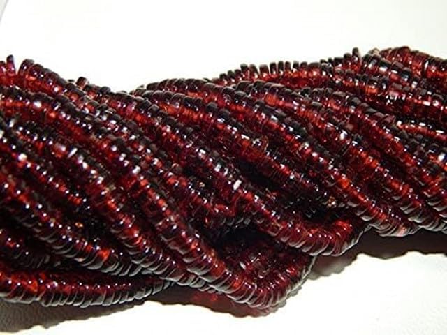 Garnet Smooth Beads Tyre Shape 4x5.mm 16 Inch lot of 5 Strands Chik-STRD- 91769