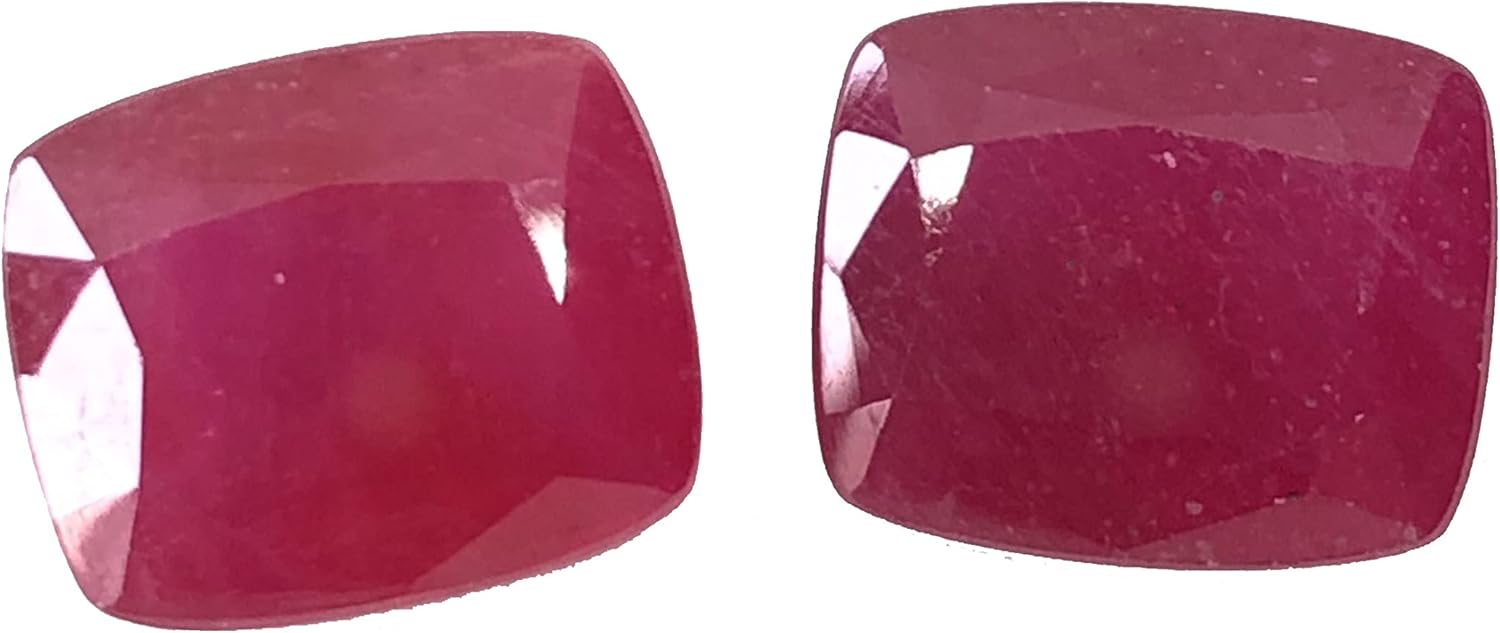 15.40 Ct Pair Ruby Cushion Shape Size 12x10 mm Cut Faceted Attractive High Quality Fine Loose Gemstone Best For Making Earring Jewelry