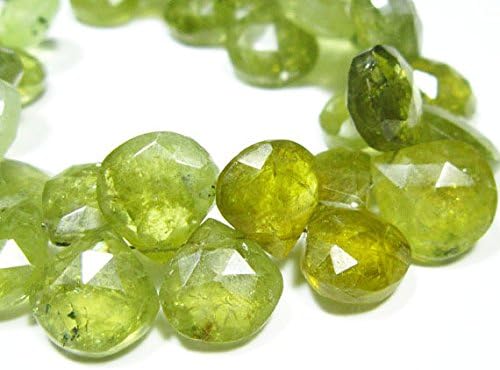 13 inch natural beads strand of 11-12mm faceted heart grossular garnet gemstone briolletes beads for DIY jewelry - necklace, bracelet, earring, ring.
