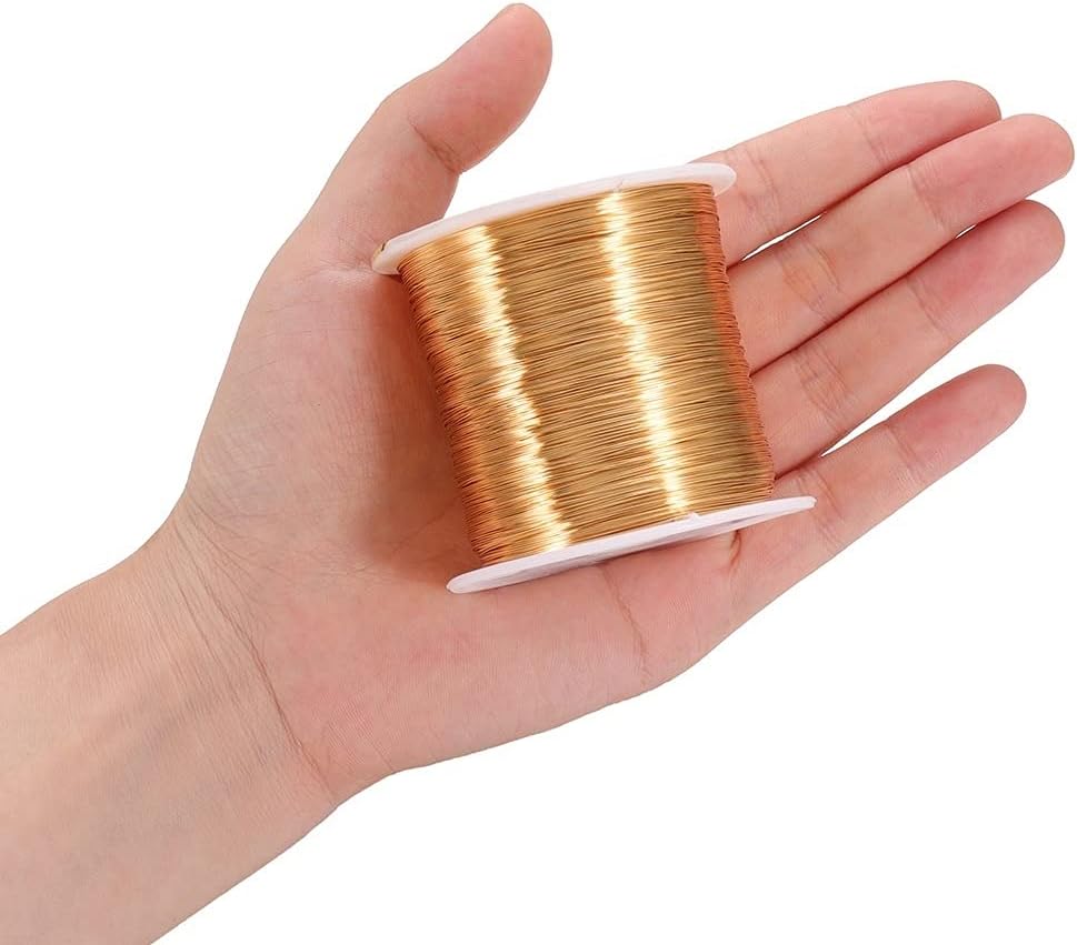 OP 60-640m 0.3-1mm Copper Wire Colorfast Beading Wire Cord Jewelry String for DIY Craft Making Jewelry Cord String Accessories T108 (Color : Gold, Size : 0.6x200m)