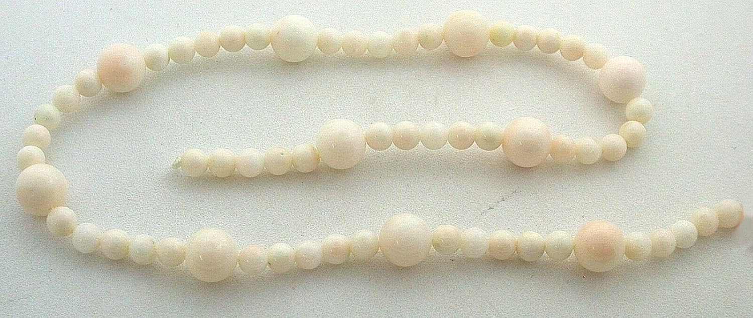 Vintage 8.3mm & 5mm Round Italian Angel Skin Coral 14