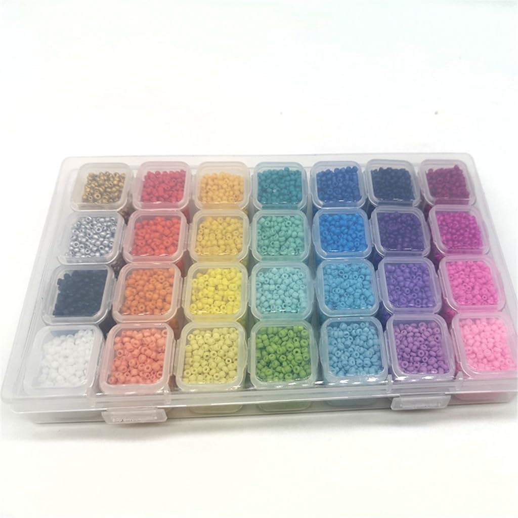 28 Color Glass Rice Beads 2mm Loose Paint Colored Millets Combination Set Accessories