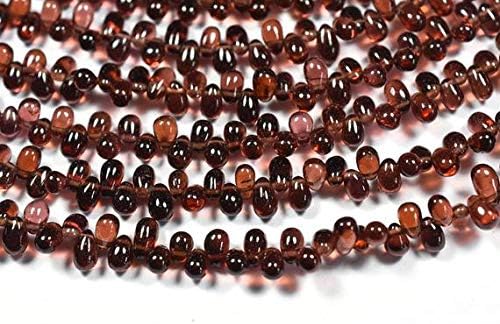 3 Strands AA 8.5 Inch 5-6mm Vivid Pyrope Red Garnet Smooth Tear Drops Beads Strand Code-HIGH-58905
