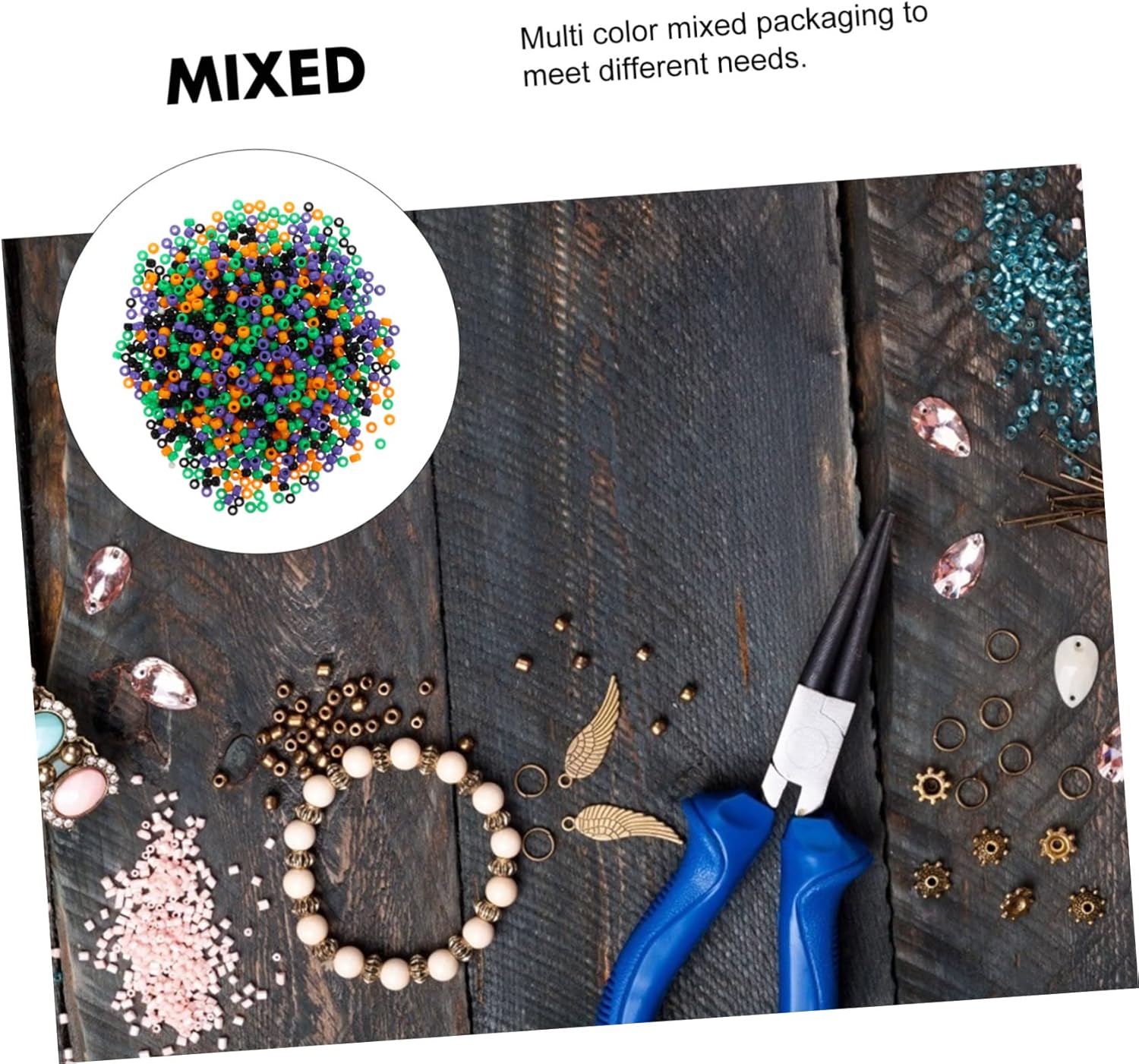 7pcs Halloween Beads Plastic Craft Beads for Jewelry Making Educational Loose for Boys and Girls Approx for Festival Decoration