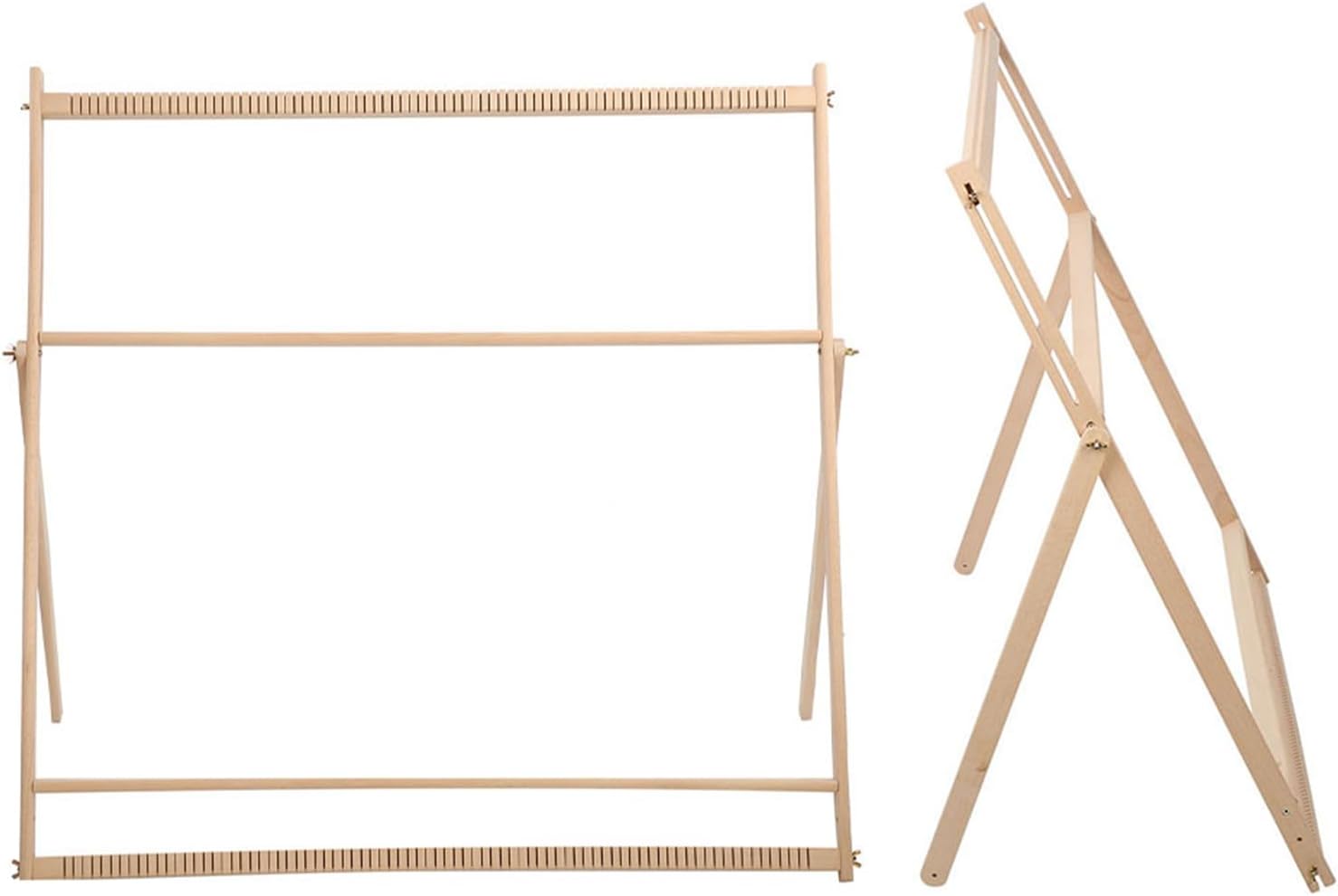 Naroote 89 X 88 X 3cm 60-85cm Weaving Height Knitting Machine Weaving DIY Wooden Hand Weaving Machine Adjustable Bracket Tapestry Wool Knitting Tool for Beginner Adults Weaving