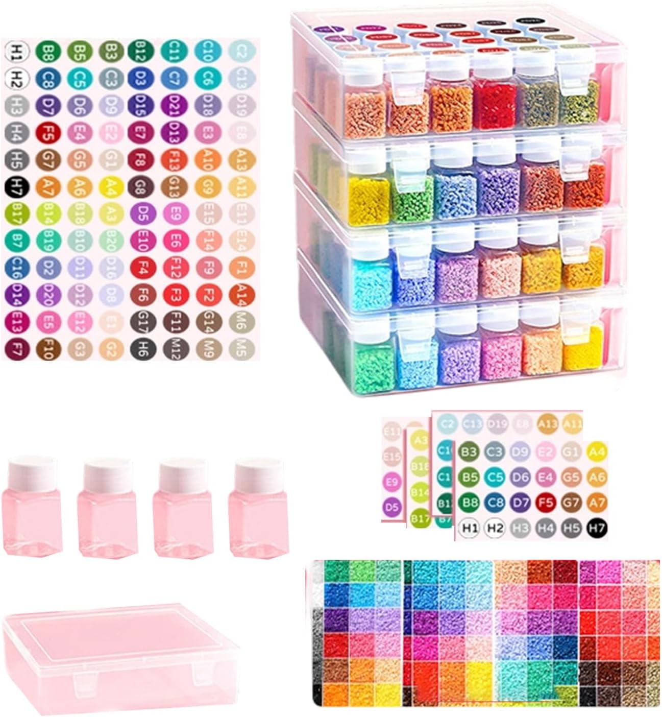 Complete Beads Craft Set with Colorful Beads for Adults Creative Projects