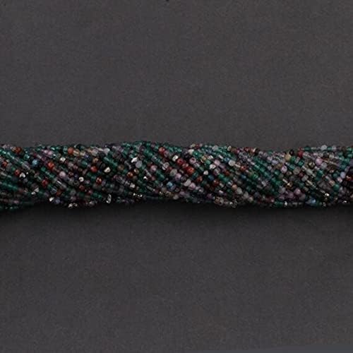 BEADS GEMSTONE 37 Strand Natural Multi Gemstone Faceted Rondelles Beads - Mix Stone Rondelles 2mm-3mm 13.5 Inches Code-HIGH-13920
