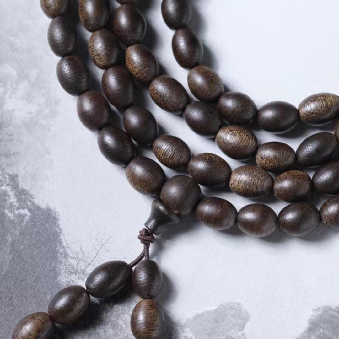 8mm*108 Pieces of Natural Wild Sugar Knot Vietnam Nha Trang White Qinan Agarwood Old Material Jujube Bead