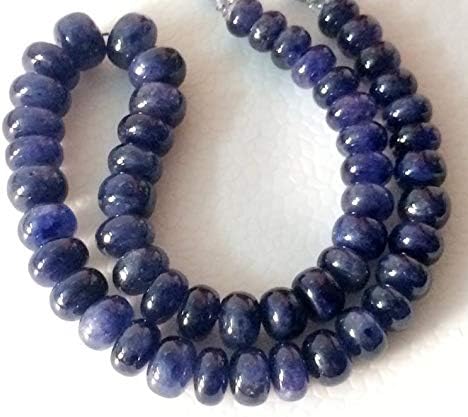 16 Inch Blue Sapphire Plain Rondelle Beads, 10-14mm Glass Filled Sapphire Plain Rondelles, 50 Pcs Sapphire Beads, Sapphire Necklace