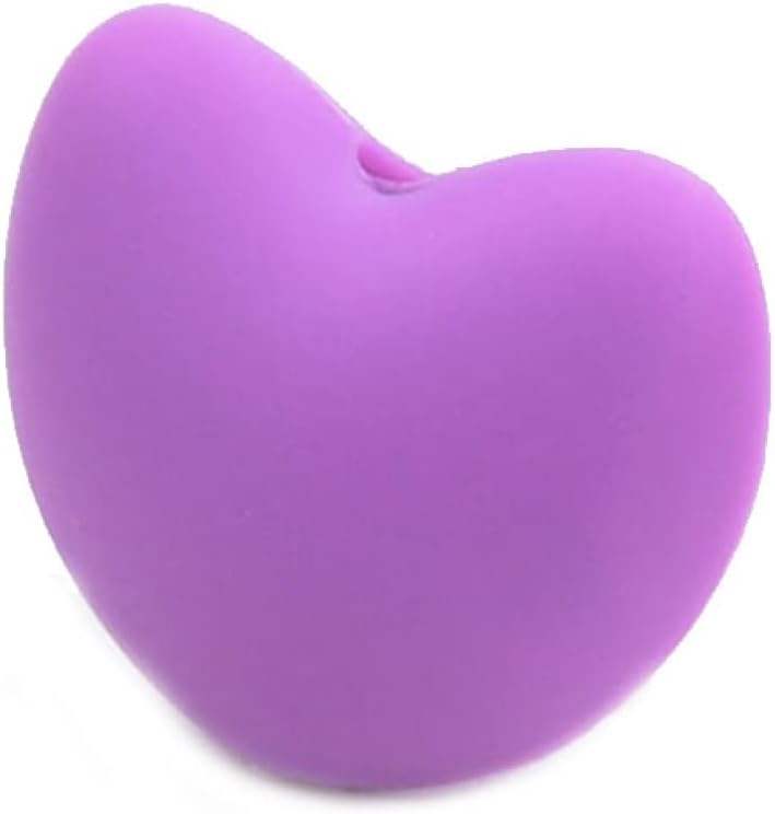 Silicone Beads 20mm for Keychain Making Bulk Assorted DIY Necklace Bracelet Beads for Craft Set Jewelry, Colorful Heart Shaped Silicone Beads 50 Pieces (White 17)