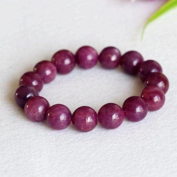 Beads Gemstone 1 Strands Natural Purple Red South Africa Ruby Stretch Bracelet Round Big Beads 12mm 04376 Code-HIGH-30341