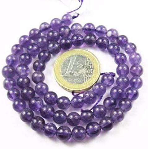1 Strand African Amethyst Round Ball Smooth 350 Pieces Strand Gemstone Beads, Jewelry Supplies for Jewelry Making, Bulk Beads, for Meditation Jewellery for Reiki Healing Mystic Gemstone 5mm