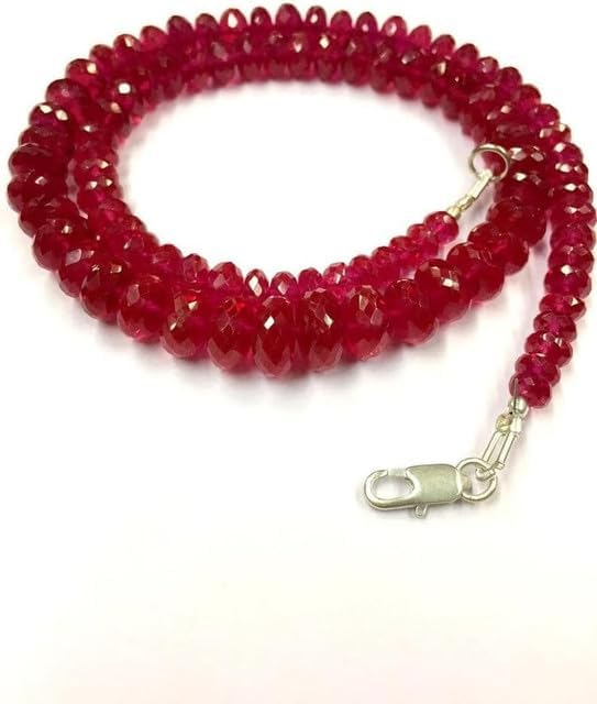 Hand_Crafted Natural Corundum RONDELLE Faceted Beads 7X8MM 26 Inch Long String Jewelry Making Gemstone Beads for YO-NECK-21518