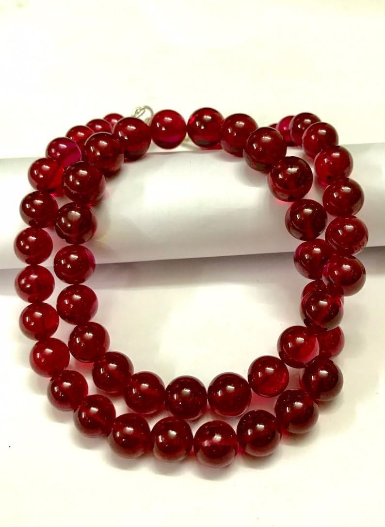 Natural RED Corundum Round soomth Beads 10X11MM 20 inch Long String Jewelry Making Gemstone Beads for Necklace Bracelet