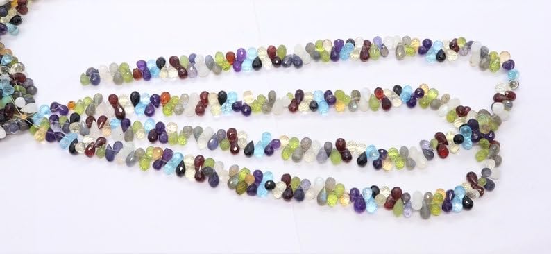 Natural Mix Semi Multi Drop facete Beads 5X7 mm 18 inch Long String Jewelry Making Gemstone Beads for Necklace Bracelet