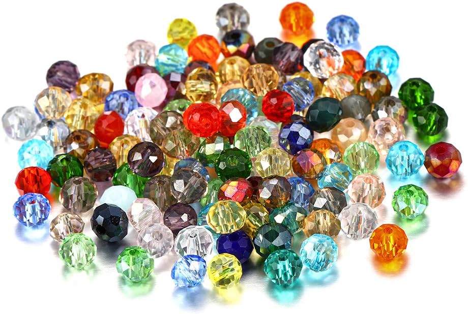 70-300pcs 3/4/6/8mm Translucent Czech Crystal Glass Bead Faceted Colorful Spacer Bead for DIY Bracelet Jewelry Making Supplies (Camel, 4mm x 200pcs)