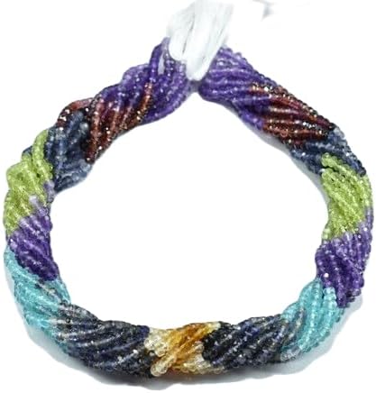 13 inch Strand of Natural gem Multi Stone, 3-4mm Rondelle Faceted Beads for DIY Jewelry Making. | Beads_05593