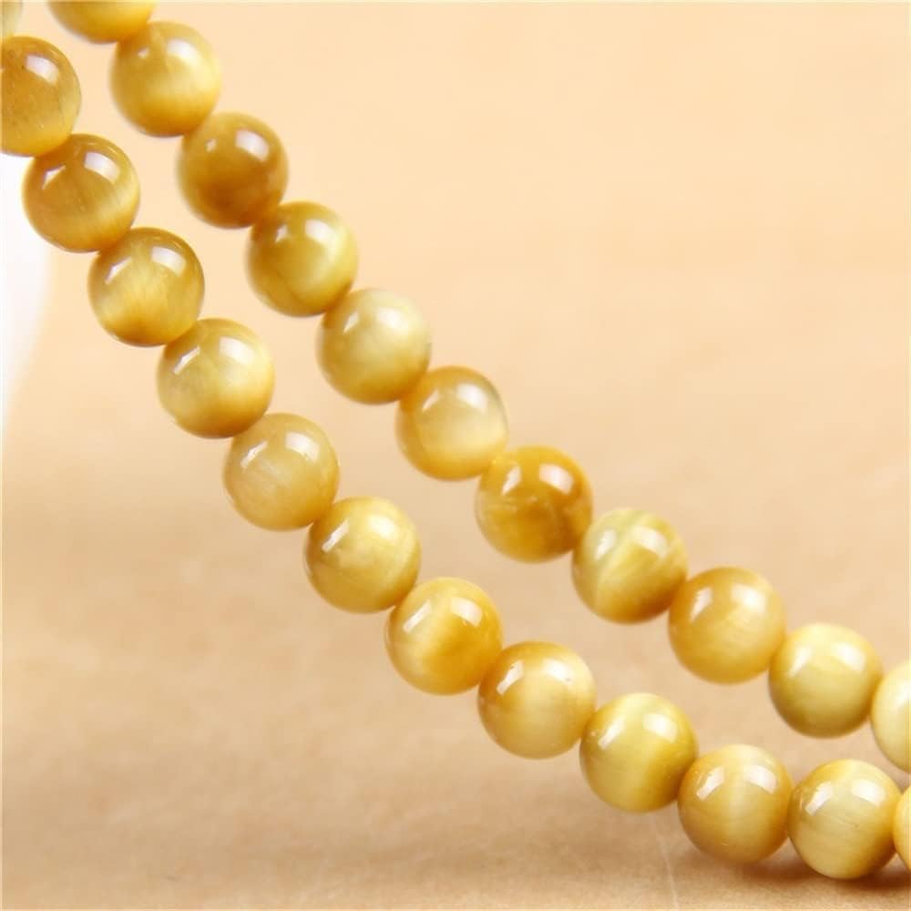 Natural crystal golden tiger eye stone loose beads DIY jewelry accessories 8A golden tiger eye stone semi-finished product 1strip semi-finished beads ( Color : 6A , Size : 18MM/bar (about 13 pieces) )