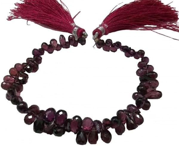 4x6mm, 5x8mm Natural Garnet Drops briolettes 8 inch Micro Faceted Beads lot of 10 Strands CHIK-STRD-95012