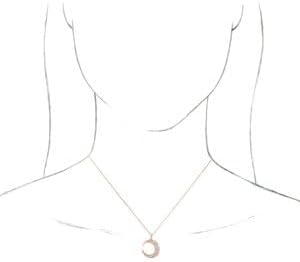 14k Rose Gold 1/3 Ct Diamond Moon Pendant 18