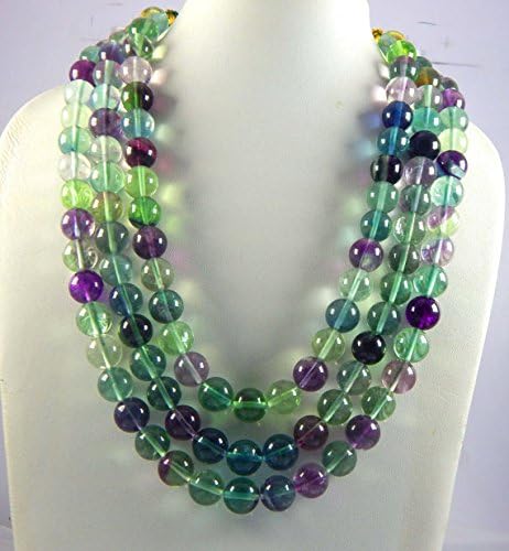 13 inch natural beads strand of 12mm smooth round rainbow fluorite gemstone beads for DIY jewelry - necklace, bracelet, earring, ring.