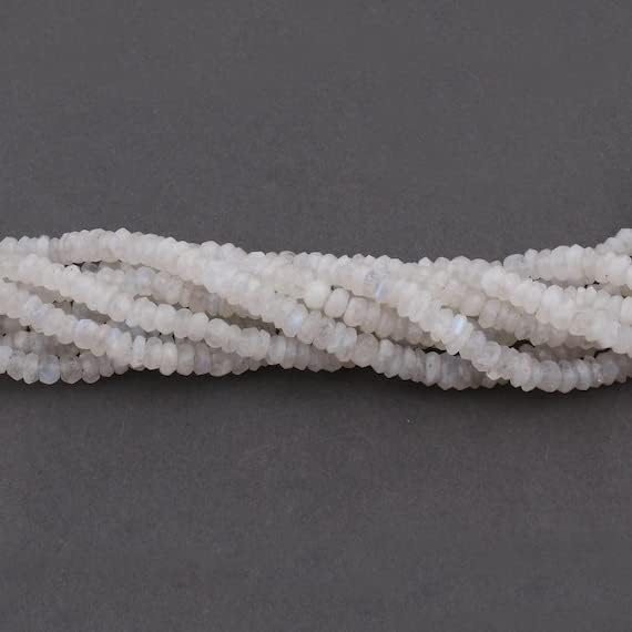 Big Halloween Sale 8 Strands White Rainbow Moonstone Roundelle - Faceted Rondelle Beads 6mm-7mm 8 Inches SB1809